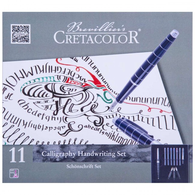 CRETACOLOR Füllhalter Kalligraphie Set 11-teilig 1,1 / 1,5 / 1,9 mm +  Zubehör
